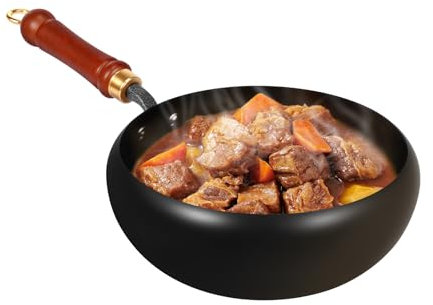 BAODBF Padella giapponese forgiata,Padella antiaderente forgiata a mano giapponese 2025,Padella da 24 cm senza rivestimento,Padella in ferro forgiata a mano antiaderente per induzione,Fornello