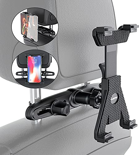 PLDHPRO Tablet Holder for Car Back Seat, iPad Headrest Mount for Kids, Cradle 360° Rotation Adjustable Stand, for iPad Air Mini Samsung Tab Firehd KindelTablets 6-15 Device - Black