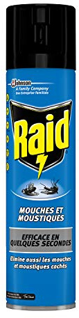 RAID AÉROSOL MOUCHES ET MOUSTIQUES, 400 ml (Lot de 4)