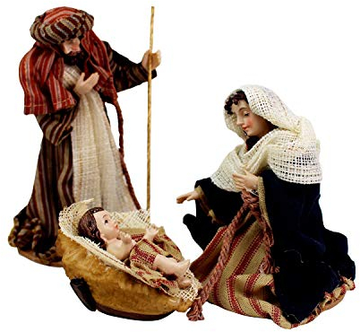 mitienda mit Liebe gemacht Weihnachten Krippenfiguren Set, Heilige Familie, 13cm