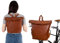 Gusti Fahrradrucksack Leder- Moreno A. Damen Rucksack inkl. Platte Lederrucksack Cityrucksack Braun Leder