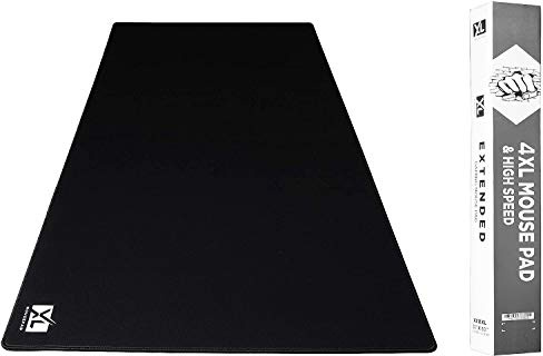 4XL överdimensionerade Huge Mouse Pads (152 x 80 cm) – extra stor spelmusmatta för fullt skrivbord – supertjock halkfri gummibas och vattentät skrivbord tangentbord förlängd musmatta (svart, 4XL)