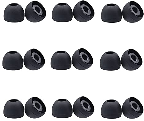 Coussinet en Silicone pour Écouteurs 9 Paires (18 Pièces), Embouts d'écouteurs de Remplacement Compatible avec la Plupart des Écouteurs (Noir, Grande)