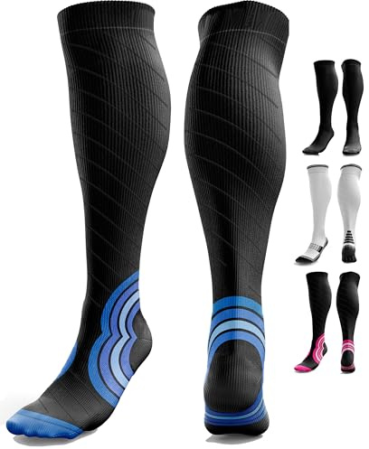 Kompressionsstrümpfe für Damen Herren (20-30 mmHg Klasse 2) Stützstrümpfe Medizinisch Kompressionssocken Waden Kompression für Laufen Reise Flug Sport Schwangerschaft