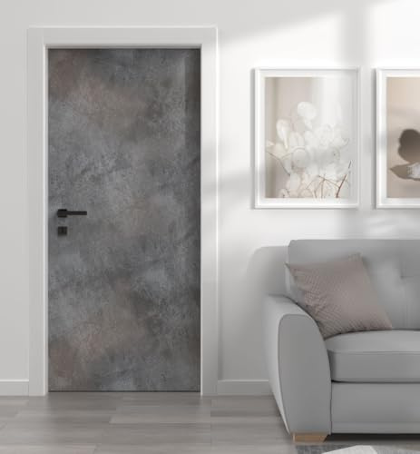 MyMaxxi Türtapete selbstklebend - Einteilige Türfolie 90x200 cm - Motiv: Stahl hell Türklebefolie zum verschönern & bekleben der Tür - Türaufkleber aus Klebefolie
