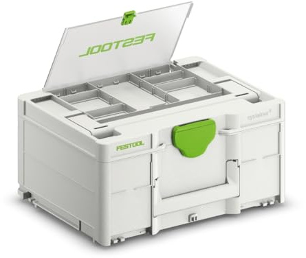 Festool Systainer³ SYS3 DF M 187 mit Deckelfach & Beschriftungsfeld | Stapelbarer Kleinteile-Organizer mit variablem Deckelfach – kompatibel mit BKS SYS3 Kassetten