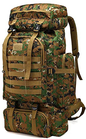 Yinghesheng Reiserucksack Herren 80l, Notfall-Outdoor-Rucksack Military Wasserdicht Taktisch, Wander-Camping-Fluchtrucksack Trekking