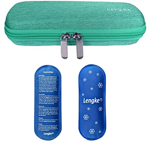 Eva Insulinbeutel für Diabetes-Medikamente, Diabetiker-Reisetasche mit 2 Nylon-Kühlpackungen zum Insulinstift,Insulinspritzen,Insulin und anderes diabetisches Zubehör(Green)