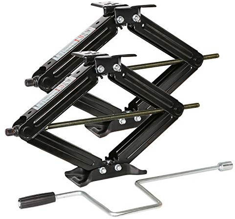 Weize Camper RV Trailer Stabilizer Leveling Scissor Jacks with Handle -24- 6500lbs - Set of 2