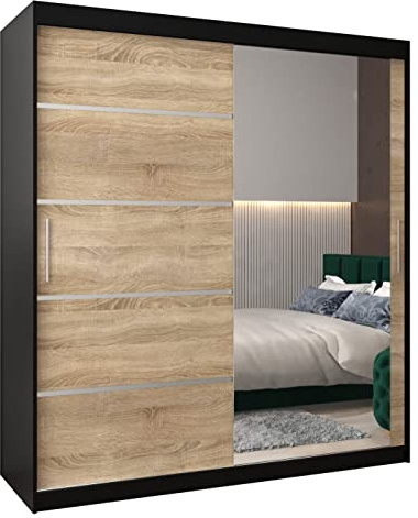 ABIKSMEBLE Armoire Porte coulissante Miroir Verona 2 - Dressing Chambre Adulte - Penderie Vetement Dressing - Garde Robe - Placard Chambre - Armoire 2 Portes - Closet