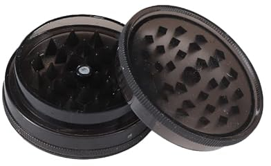 Grinder/Crusher aus Kunststoff 2-teilig (60mm) – Kräutermühle aus robustem Plastik, kompakt & leicht, ideal für Kräuter, Gewürze & Tabak (Nikotinfrei)