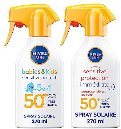 NIVEA SUN Routine Sensible, Routine solaire avec pistolet solaire pour peaux sensibles & pistolet solaire pour enfants Babies & Kids, formule spéciale peaux sensibles