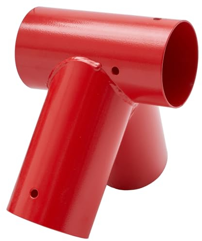 Schaukelverbinder 100° Verbindungsstück Ø100 mm aus pulverbeschichtetem Stahlblech für Gartenschaukel stabile Dreieck-A-Form, mit Montageöffnungen Ø 10 mm (Rot, 100°)