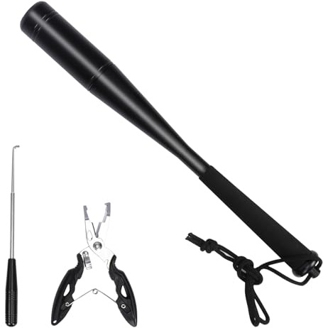WEDNOK Fishing Fischtöter Angelzange 3-Set Angelzubehör Fischbetäuber Hakenlöser (Schwarz-2)