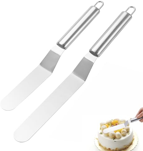 2 Stück Tortenmesser,Winkelpalette,Zwei Verschiedene Größen von Tortenmessern aus Rostfreiem Stahl,Tortenspachtel,Winkelpalette Torte,Winkelpalette Torte,Zum Backen,Verteilen Und Dekorieren Von Torten