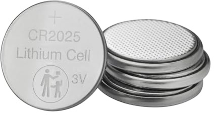 Pila botón de Litio CR-2025, 3V, Ideal para Dispositivos electrónicos como Relojes, calculadoras y mandos a Distancia.