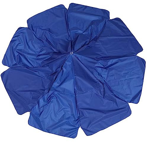 Auvent de rechange bleu pour parasol de plage d'extérieur de 2,7 m, 3 m, 3,4 m, 3,7 m, tissu durable avec 8 baleines, housse de parasol pour parasol de terrasse, parasol amélioré (taille de 2,8 m)