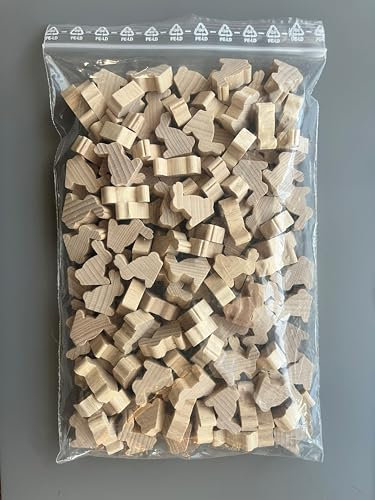 Generisch Spielfiguren Hasen 125 Stück Natur I Brettspielfiguren Holz-Figur Spielfiguren-Holz Brettspielfiguren-Holz Holzbrettspiel Brettspiel-Set Spielefiguren-Set