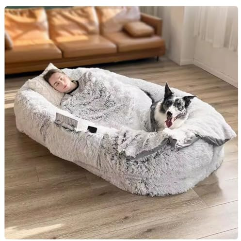 Hundebett for menschen,human dog bed for menschen,funny fuzzy hundebett,Riesiges Human Dog Bed for Menschen,Flauschig Hundekissen,Hundekörbchen mit Hoher Rand(L*W*H:165*100*25CM/65*39*9IN)