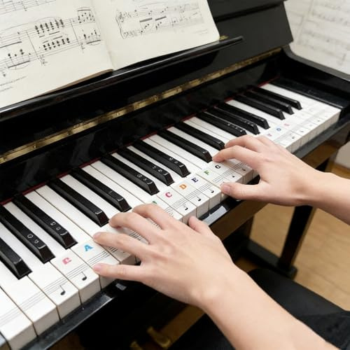 Piano Keyboard Stickers Brand Removable Silicone Made Piano Note Learning Guide Stickers,88 Keys Full Size Reusabl Piano Stickers Removable Piano Keyboard Note Labels