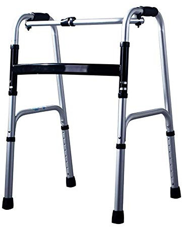 WDWDW Cadre de Marche, Aides à la Marche Pliables, déambulateurs légers à Roues en Aluminium réglables en Hauteur avec 2 Roues, siège de Douche pour Personnes âgées, déambulateur
