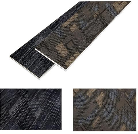 NoblesBox Klick Revêtement de sol en vinyle dur SPC - Motif moquette, imperméable et antidérapant - 4 mm + 1 mm - Isolation phonique - Pour chauffage au sol, système à clic, sans PVC (Saliano, 1 motif