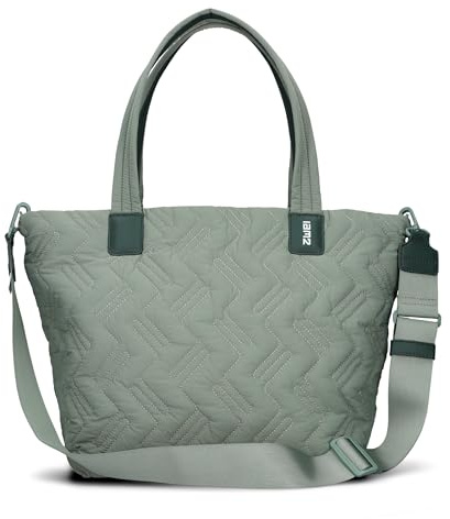 Zwei Damen Puffer Tasche Cleo CL200 gesteppter Shopper, quilted Tote Bag, ultraleicht, wasserabweisend, robust, als große Umhängetasche mit zusätzlichem langen Gurt tragbar
