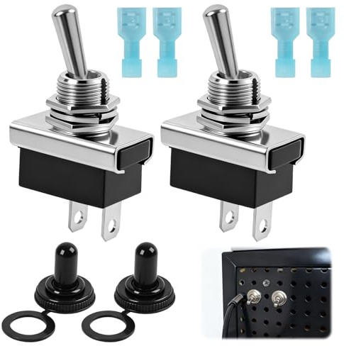 2 Pièces Interrupteur à Bascule Étanche 12V-24V 25A 2 Broches 2 Positions SPST, Interrupteur à Bascule Marche/Arrêt avec Couvercle Étanche pour Voiture, Bateau, Camion et Équipements Électriques