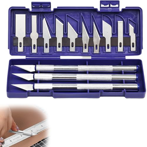 JYNXOR Set di 3 taglierine per fai da te e lavori di taglio, taglierine artistiche, Cutter Di Precisione, bisturi con 10 lame di ricambio, coltello da intaglio per pellicola per finestra, per Hobby
