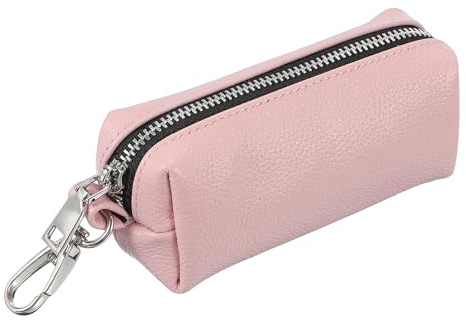 QUARKZMAN Monedero De Cuero Portamonedas De Cuero para Llaves De Coche Rosa