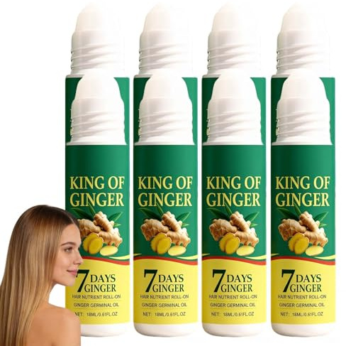 Suero de crecimiento del cabello de jengibre para 7 días, para enrollar el cuero cabelludo, suero nutritivo para el cabello más fino, tratamiento de espesamiento del cabello para cabello más completo