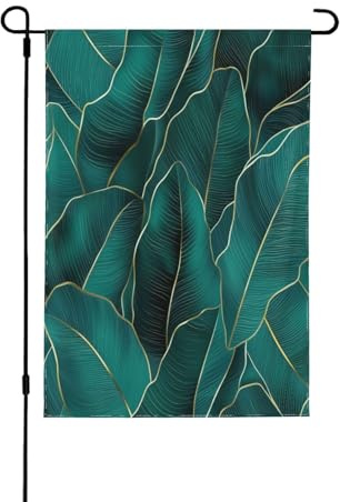 Myfsucce Doppelseitige Gartenflagge, Bananenblätter, dekorative Hofflaggen für Rasen, Outdoor-Dekoration, wetterbeständig und doppelt genäht, 45 x 32 cm