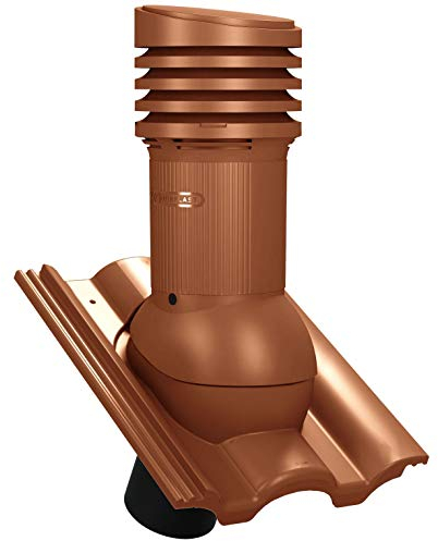 Parotec Entlüfterkamin DN125 für Braas - Taunus Dachziegel Dachlüfter Lüfter (RAL 8004 - Ziegelrot)