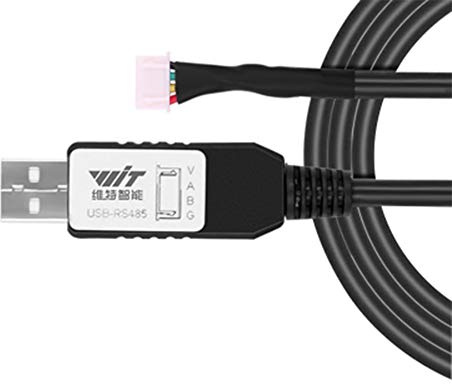 WITMOTION Cable convertidor USB a RS485 Modbus RTU UART con chip CH340, terminado por conector hembra de 4 vías, adaptador en serie (1 m / 3,28 pies, negro), Windows 10,8,7, Linux MAC OS