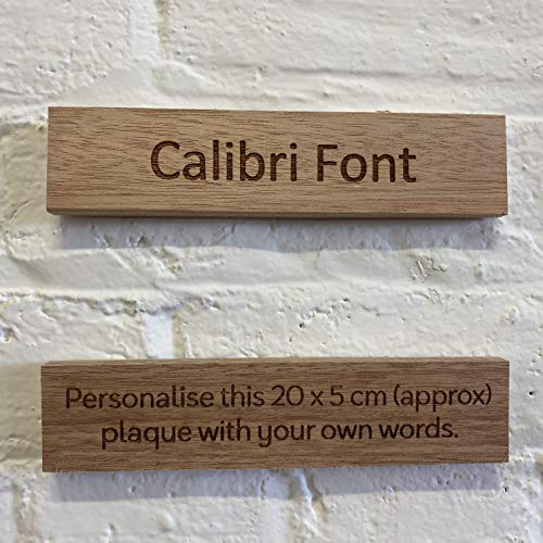 Cutncraft Designs Personalised wooden plaque/sign bespoke childs bedroom door/custom text - Calibri Font (20x5 cm / 8x2 inch)