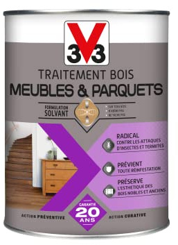 V33 Traitement bois meubles & parquets, Incolore 1L