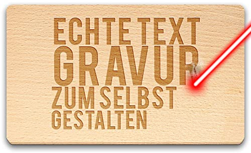 PR Print Royal Frühstücksbrett mit Gravur selbst gestalten - Edles Holzbrettchen aus Buche | Personalisiert mit Lasergravur