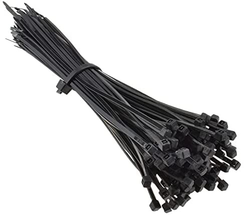 Red Rainbow 200 Pack Long Black Cable Ties Thick Heavy Duty 24 cm x 5 mm Large Plastic Tie Zip tie Extra Strong Wide for Cables Zip Ties Temporary Fencing Garden Computer Wire (1)
