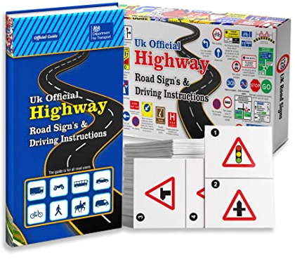 Code de la route 2025 UK – Livre d'essai théorique avec 128 cartes flash, panneaux de signalisation, guide du conducteur DVLA – Cadeaux de test de conduite pour 17e anniversaire