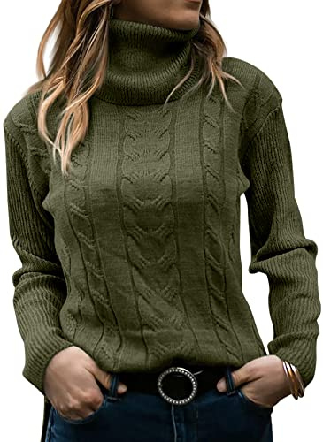 GeGekoko Women's Turtleneck Sweaters Long Sleeve Soft Jumper | Cable Knit, Casual, Solid, Winter Warm Pullover, Slim Fit Tops