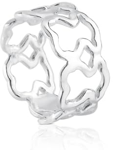 TOUS Anillo de Plata de Primera Ley para Mujer con Motivo de 0,96 cm, Ancho x, Atemporal y Delicado, Colección Carrusel