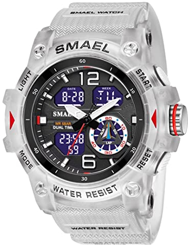 aswan watch Orologio Uomo,Orologio Digitale Uomo con Cronometro,Allarme,Luce LED，Calendario-Orologi Sportivo con Cinturino in Silicone