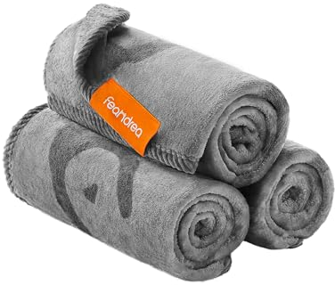 Feandrea Hundedecke, Katzendecke waschbar, 3er Set Haustier-Decke, S, 73 x 63 cm, für Katzen und Minihunde, Flanell, Schutzdecke für Sofa, schiefergrau PPB012G01