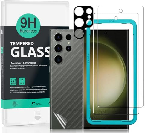 Ibywind Schutzfolie für Samsung Galaxy S24 Ultra 5G,2 Stück 9H Panzer-Glas,einfache Installation,unterstützt Fingerabdrucksensor,anti-kratzer,blasenfreiheit,Bruchsicher,Öl resistent