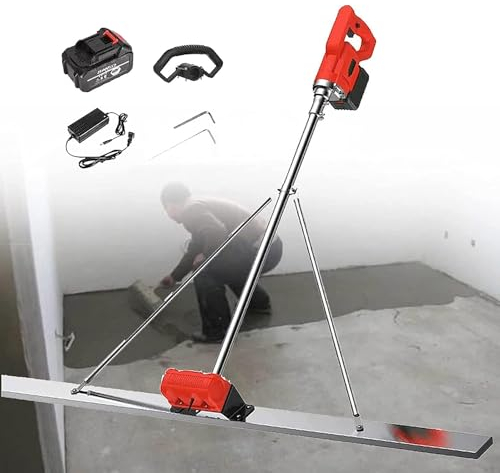 Regla húmeda para concreto,vibradores inalámbricos para concreto Paleta eléctrica de Superficie Unidad de Potencia de Regla vibratoria Máquina para Acabado Liso de Superficies de concreto,1*Battery