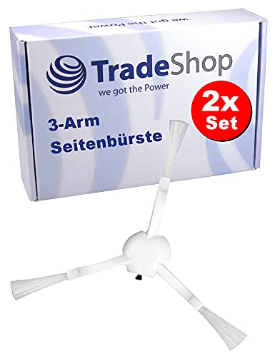 2x Trade-Shop 3-Arm Seitenbürste Reinigungsbürste kompatibel mit Xiaomi Mijia 1C STYTJ01ZHM Dreame F9 D9 / Saugroboter Staubsauger Ersatzteil Nylon