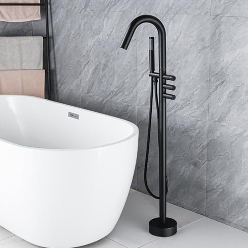 XJTNLB Rubinetto Vasca da Bagno con Doccetta Nero Miscelatore Doccia con Deviatore e Doccetta Rubinetti Vasca Bagno con Doccia