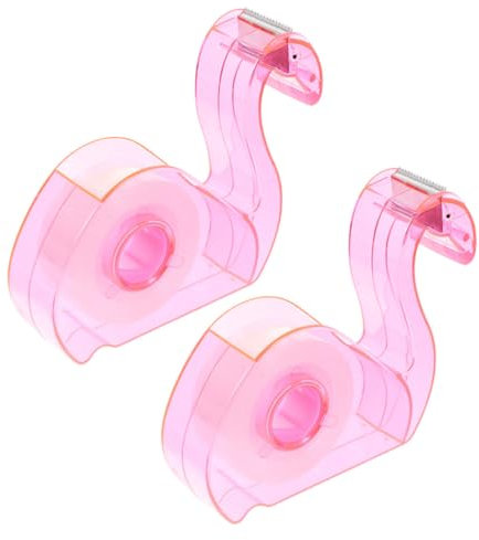 Gogogmee 2stücke Kleiner Klebebandabroller Tischabroller Rutschfester Tape Cutter Halter Für Büro Schule Zuhause Tragbarer Desktop-klebebandspender Im Flamingo-design Rosa