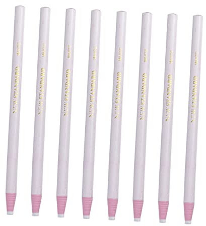 AUTSUPPL Peel-off Grease Pencil Marker 12pcs White Wax Crayons Removable Markers for Ceramic Glass Metal Wood Leather Tailoring Diy Crafting Tracing