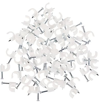 Vaguelly Clips Para Cables Clavos De Acero 500 Piezas Fijador De Cable Para Línea Telefónica Resistente Corrosión Uso Pared y Madera Color Transparente Diámetro 4-10 Mm Domésticos